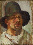 Theo van Doesburg, Selfportrait with hat.